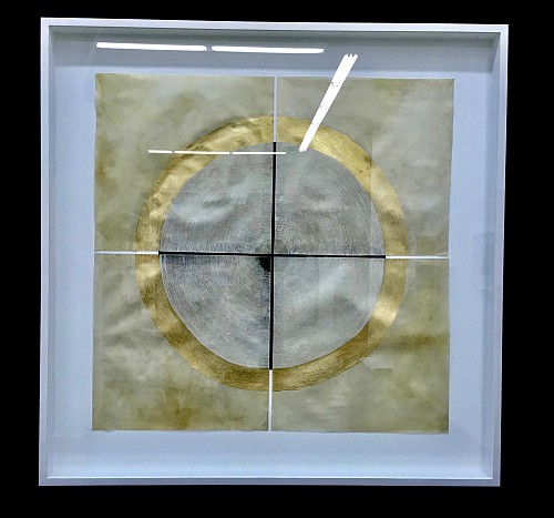 Empty Quarter - Geode II.   2016.  Gold Leaf and Oil on parchment. 110cm x 110cm approx framed